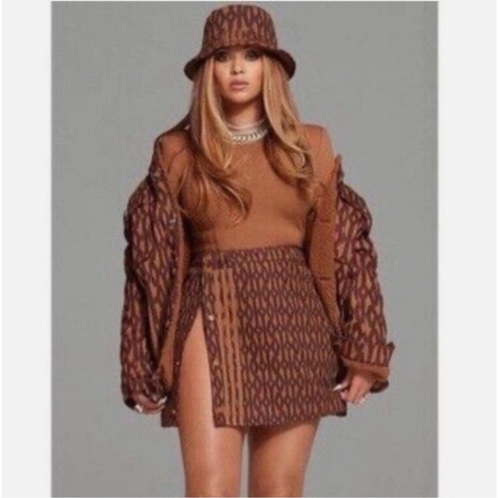 Adidas x Ivy Park Brown Monogram Mini Cargo Skirt